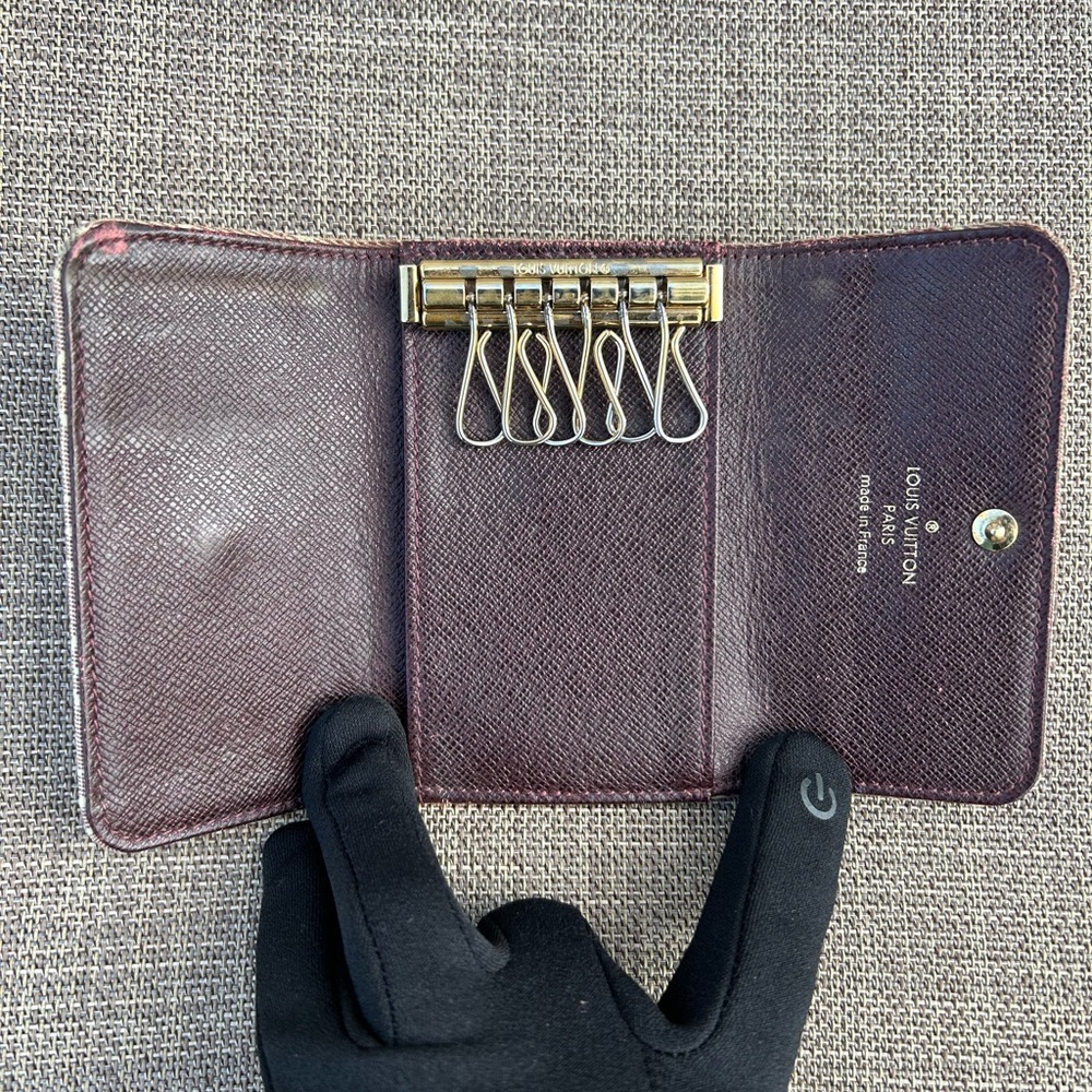 Louis Vuitton monogram Idylle canvas 6 ring key holder / card holder burgundy - Picture 7 of 16